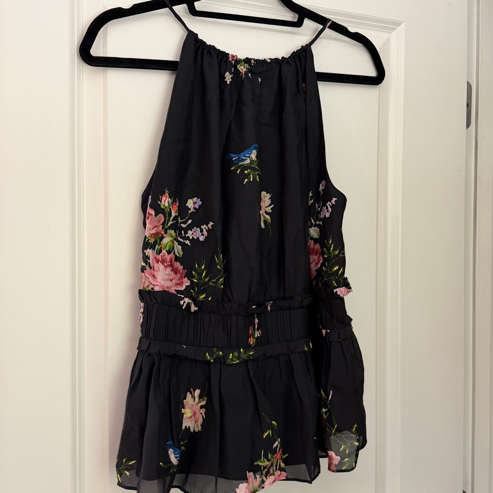 Joie Black Floral Sleeveless Blouse - Picture 2 of 3